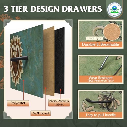 WLIVE Dresser for Bedroom with 6 Fabric Drawers, Floral Painted - Image 5
