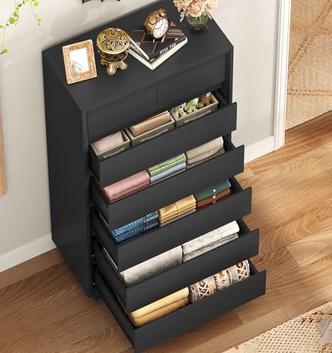 TEENFON 51.6" Tall Dresser for Bedroom, Black Dresser, 7 Drawer Dresser - Image 5