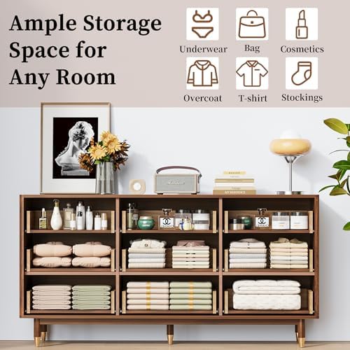 Bifins 60" Wide Fluted Dresser for Bedroom with 9 Drawers - Image 5