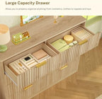 TEENOFN Fluted Dresser for Bedroom with 8 Drawers, 47.2" Wide Modern Chest of Drawers with Metal Handle, Dresser TV Stand, Wood Closet Clothes Storage Organizer for Living Room, Hallway, Natural - Image 5