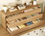 TEENFON 55" Dresser for Bedroom with 6 Drawers, Dressers & Chests of Drawers with Curved Profile Design, 6 Drawer Dresser, Bedroom Dressers, Wood Dressers for Bedroom, Hallway, Natural - Image 3