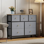 Sweetcrispy 7 Drawer Dresser for Bedroom Storage with Fabric Bins, Blue - Image 2