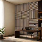 Art3d 12-Pack Acoustic Slat Panel & Ceiling Tile, 2 x 2 ft, Natural Oak - Image 3