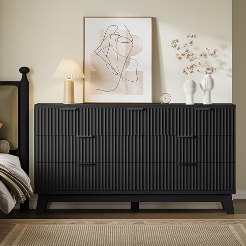 BORNOON 57" Long Dresser for Bedroom, 7-Drawer Fluted Chest, Wide Wood Storage Dresser with Metal Slides and Handles, Stable Base, Modern Clothes Organizer for Primary Suite, Guest Room, Nursery - Image 4
