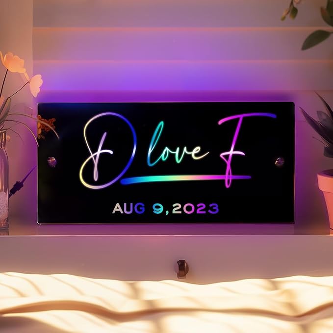 VEELU Personalized Name Mirror Light Up LED Wall Decoration - Image 8