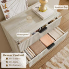 Wood Tall 5 Drawers Dresser, 27.6" W Fluted Modern Dressers for Bedroom - Image 4
