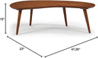 Mid Century Modern Abstract Shaped Coffee Table/Solid Wood/Oak Finish - Image 3