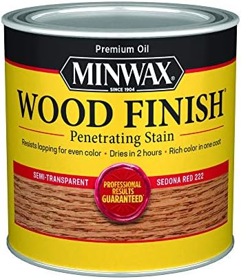 Minwax 222204444 Wood Finish, Sedona Red, 1/2 Pint by Minwax