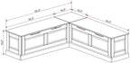 Riverbay Furniture Backless Wood Corner Kitchen Breakfast Nook Bench, - Image 3