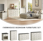 Farmhouse 9 Drawer Dresser for Bedroom, 55" White Dresser with TV Stand - Image 4
