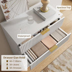 Wood Tall 5 Drawers Dresser, 27.6" W Fluted Modern Dressers for Bedroom - Image 6