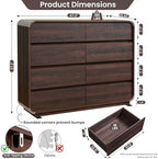 Standifurno Modern 8 Drawer Dresser, 47- Inch Wood Chest of Drawers with Large Storage, Walnut Dresser Closet for Bedroom, Living Room, Nursery. - Image 2