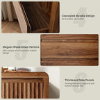 LYNSOM Walnut Fluted 5 Drawer Dresser for Bedroom, Curved Edge, 48" Tall - Image 6