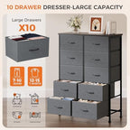 DUMOS 10 Drawer Dresser for Bedroom, Storage Organizer Chest of Drawers - Image 6