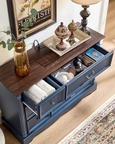 Farmhouse 6-Drawer Dresser with Charging Station for Bedroom - Image 7