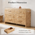 Curved Drawer Dresser for Bedroom with 6 Drawers, 54'' Wide Chest of Drawer - Image 2