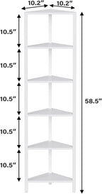 TUTOTAK 6-Tier Corner Bookshelf, Corner Shelf - Image 2