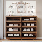 HOUROM Walnut Dresser for Bedroom, 53in Modern 8 Drawer Chest of Drawers - Image 4