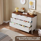 GarveeHome Fluted Dresser for Bedroom with 6 Deep Drawers, White - Image 5