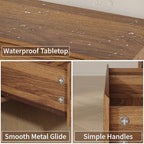 CHUWELL 45" Tall Walnut 5 Drawer Dresser for Bedroom with Solid Wood Legs - Image 5