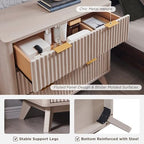 T4TREAM 32" Fluted 3 Drawer Dresser for Bedroom, White Alder - Image 5