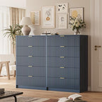 MAISONARIA 5 Drawer Dresser for Bedroom, Tall Dresser Chest of Drawers with Gold Handles, 32 Inch Wide Nightstand with for Bedroom, Living Rooms, Offices, and Entryways, Navy Blue - Image 5
