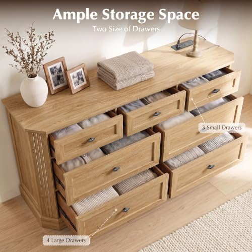 7 Drawers Dresser for Bedroom, 54" Wide Chest of Drawers w/Charging Station - Image 3
