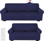 Peryiter 2 Pcs Sofa Covers Couch and Loveseat Covers Set Stretch Sofa Slipcover by Peryiter