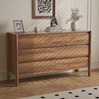 CHUWELL 51.1" Wide Walnut 7 Drawer Dresser for Bedroom with Solid Wood Legs - Image 6