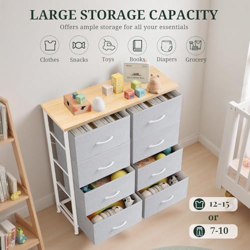 8-Drawer Dresser for Bedroom, Anti-Tip Tall Storage Organizer - Image 5