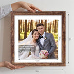 Hongkee 12x12 Picture Frame Set of 4 - Made of Glass and Rustic Brown Wooden Frame, Display Square Pictures 10x10 with Mat or 12 x 12 without Mat, Desktop & Wall Collage Photo Frame - Image 2
