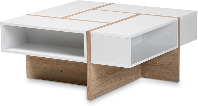 HomeStock White and Oak Coffee Table - Image 2