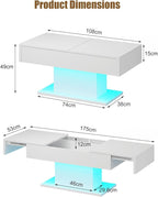 HedoAjim White LED Coffee Table - Image 4