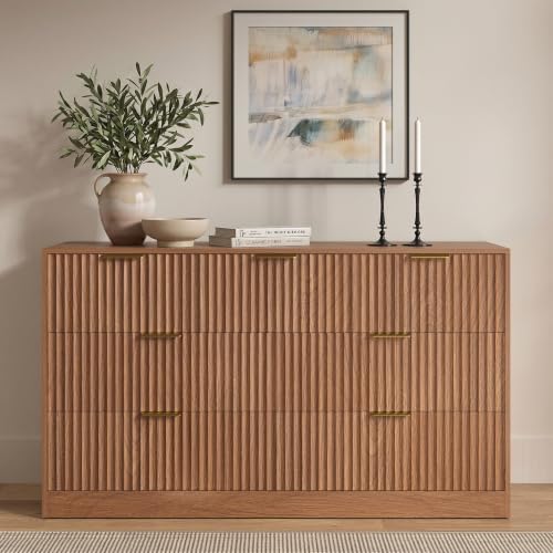 7 Drawer Dresser for Bedroom, Fluted Modern Chest of Drawers by RESOM