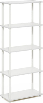 Furinno TURN-N-TUBE Storage Shelves, 5-Tier Book Shelf, Corner Shelf, Toolless - Image 5