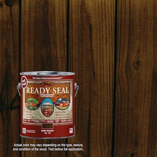 Ready Seal Exterior Wood Stain | Semi-Transparent Oil-Based Formula | Professional Grade Stain and Sealer in One | Ideal for Decks, Fences, Pergolas, Wood Siding & More | Gallon | Dark Walnut - Image 2