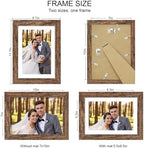 Hongkee 7x10 Picture Frame Set of 4, Made of Real Glass and Rustic Brown Frame - Display 5.5 x 8.5 Diploma Frame with Mat or 7x10 Without Mat, 7 by 10 Photo for Wall or Tabletop - Image 2