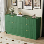 Furniway Green Dresser for Bedroom, Modern Dresser with 6 Drawers and Smooth Slides, Wide Chest of Drawers with Golden Handles for Bedroom, Living Room, Closet, 15.7" D x 55.1" W x 31.4" H - Image 6