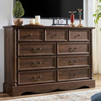 Farmhouse 9-Drawer Dresser with Charging Station for Bedroom by LegacyAmerhomeDirect