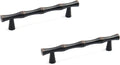 2PCS Bamboo Zinc Alloy Cabinet Handles, 3.8 Inch Hole Distance Black and Red by Tighall