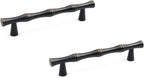 2PCS Bamboo Zinc Alloy Cabinet Handles, 3.8 Inch Hole Distance Black and Red by Tighall