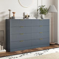 8 Drawer Dresser for Bedroom, Modern Fluted Double Dresser, 55" Wide Chest of Dressers, Mid Century Wooden Beside Table for Closet, Living Room and Entryway, Blue by Provideyouwithbestproduct%EF%BC%81