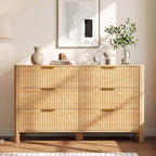 Wodeer 6 Drawer Dresser for Bedroom, 47" W Wood Storage Cabinet with Fluted Design, Modern Chest of Drawers & TV Stand for Living Room, Nursery Clothing Organizer with Metal Slides, Anti-Tipping - Image 4