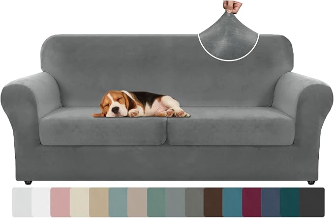 ZNSAYOTX Oversized Velvet 3 Piece Couch Cover by ZNSAYOTX