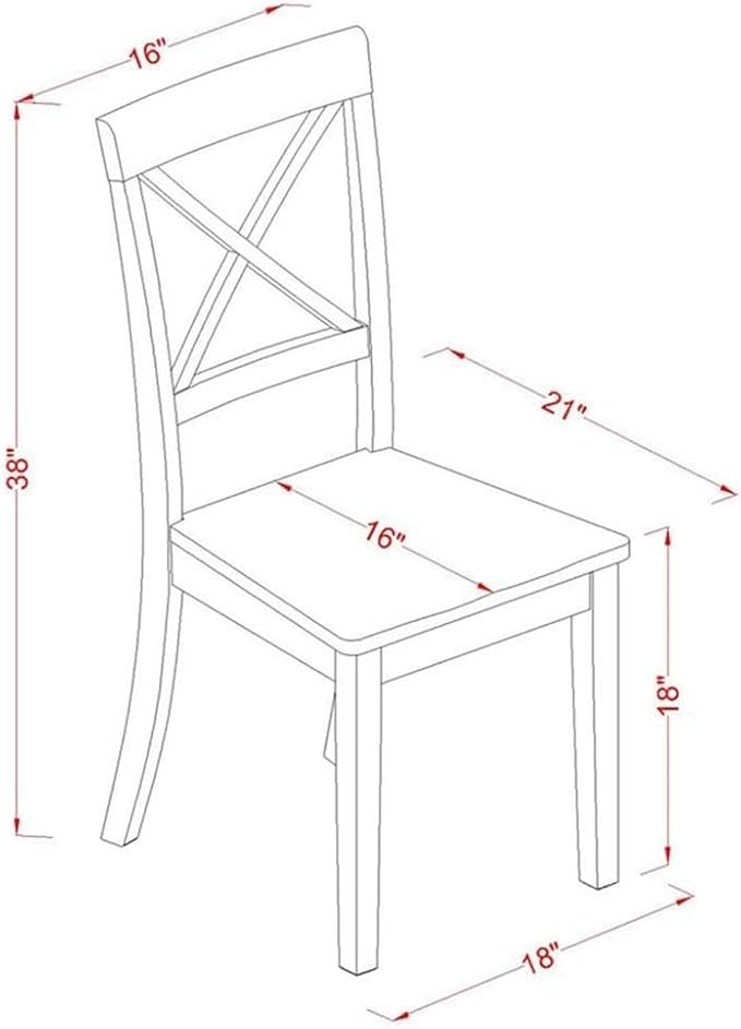 East West Furniture BOC-WHI-LC Boston Dinette Chairs - Image 3