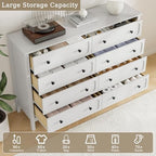 Tradare White Dresser for Bedroom, 8 Drawer Dresser with Metal Handles, 55" Wide Modern Dressers & Chest of Drawers for Living Room, Hallway, Entryway - Image 6