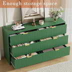 Furniway Green Dresser for Bedroom, Modern Dresser with 6 Drawers and Smooth Slides, Wide Chest of Drawers with Golden Handles for Bedroom, Living Room, Closet, 15.7" D x 55.1" W x 31.4" H - Image 4