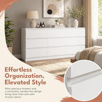 White 9 Drawer Dresser for Bedroom,Modern 59'' Long Dresser with Deep Drawer,Wood Storage Chest of Drawers for Bedroom Living Room,Closet - Image 4