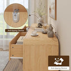Decofy 47" W Fluted 6-Drawer Dresser for Bedroom, Natural Oak - Image 3