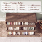 Modern 54" Wide 6 Drawers Dresser with Curved Profile Design,Walnut - Image 4